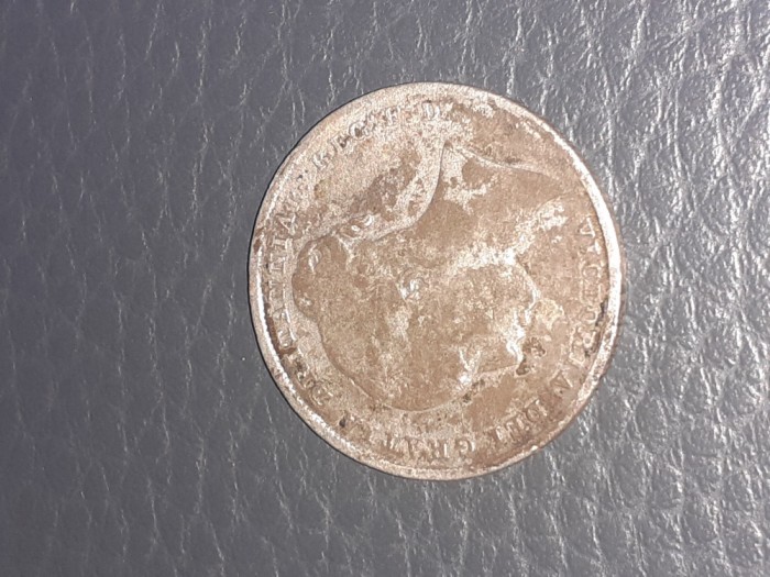 One Shilling Argint/ 1845/ Young Elisabeth/ necuratata/ Different Assets