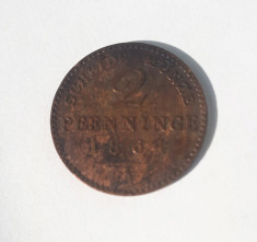 Germania - 2 Pfennige 1864 A (180 Einen Thaler) (L3) foto