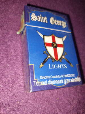 Reclama veche,Pachet vechi TIGARI&amp;quot;SAINT GEORGE&amp;quot;Lights England foto