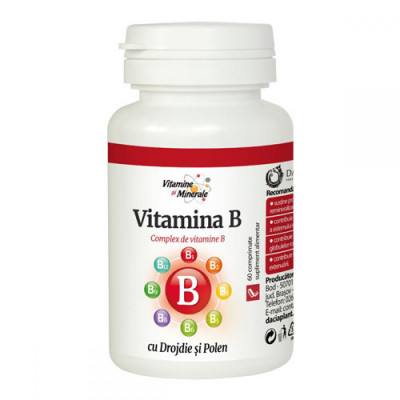 Vitamina B cu drojdie si polen, 60 comprimate, Dacia Plant foto