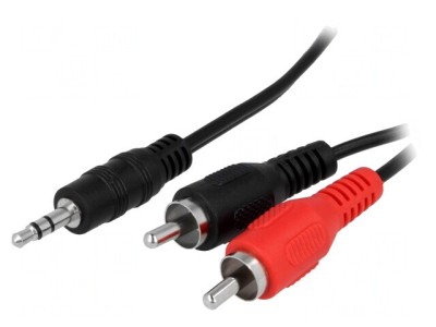 Cablu Audio Jack 3,5mm la RCA x2 3m Negru foto