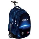 Cumpara ieftin Ghiozdan Troler ST.Right, colectia Blue Earth View, TB01, roti silicon, 44x32x25 cm