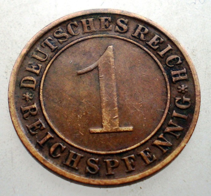 B.145 GERMANIA WEIMAR 1 REICHSPFENNIG 1931 D