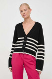 Notes du Nord cardigan femei, culoarea negru, light