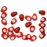 Buburuze din lemn autoadezive pentru activitati crafts, 18x25 mm, 10 bucati