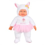Păpușă Bebe, Model Oiță, Alb, 50 cm, Material Poliester, Fetițe, 3+ Ani, Oem