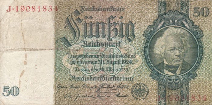 GERMANIA 50 reichsmark 1933 VF!!!