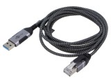 Cablu slim USB 3.0 RJ45 - USB A nichelat 2m U/FTP Goobay