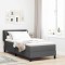 vidaXL Pat boxspring cu saltea Gri &icirc;nchis 100 x 200 cm țesătură 3340011