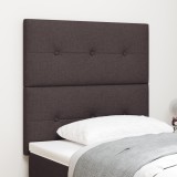 VidaXL Tăblie de pat capitonată cu nasturi, maro &icirc;nchis, 80 cm, textil