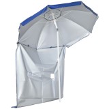 Outsunny Umbrelă de Plajă cu Acoperiș &Icirc;nclinabil la 45&deg;, Ferestre și 2 Buzunare, &Oslash;191x211 cm, Albastru | Aosom Romania
