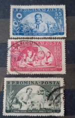 Romania 1954 LP 363 Pioneri serie 3v. ștampilate foto