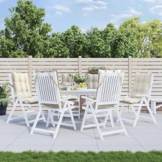 vidaXL Perne scaun cu spătar &icirc;nalt, 6 buc, crem, țesătură Oxford 377610