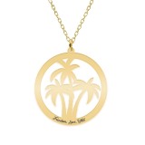 Feriha - Colier personalizat banut cu palmieri din argint 925 placatu cu aur galben 24K