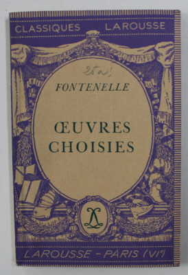 OEUVRES CHOISIES par FONTENELLE , 1937 foto