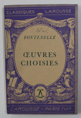 OEUVRES CHOISIES par FONTENELLE , 1937 foto
