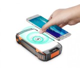 Baterie externa solara-Acumulator extern solar wireless 20000 mAh