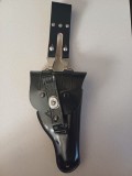 NI73 Toc german din piele neagră pentru pistol de poliție