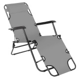 Cumpara ieftin Scaun de gradina pozitionabil, gri, Reged 60x105/111x84 cm