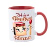 Cana maner rosu personalizata We are a perfect match Model 1, INOVATIX&reg;. 330ml, Oem