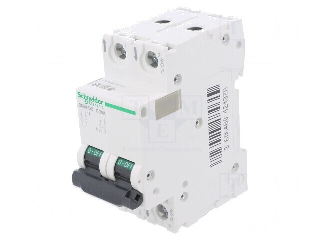 &Icirc;ntrerupător de Supracurent 500VDC 25A 2P C, A9N61533