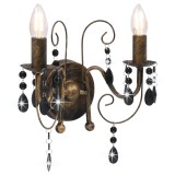 VidaXL Lampă de perete cu mărgele, negru antichizat, 2 becuri x E14 281591