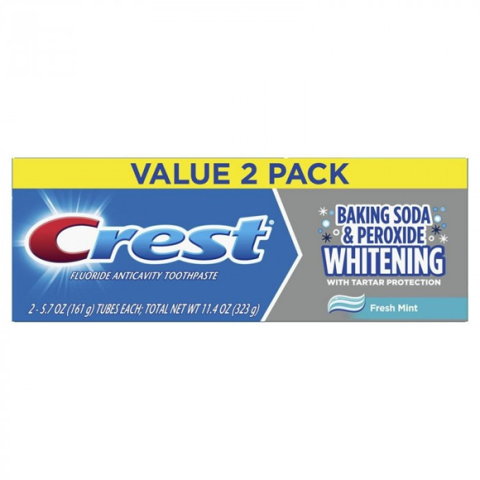 Set 2x Paste de Dinti, Crest, Baking Soda, Peroxide, Bicarbonat de Sodiu cu Peroxid, 161gr