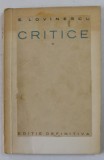 CRITICE de E. LOVINESCU , VOL V , 1928