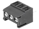 Regletă de conexiuni pentru PCB 90&deg;, 3,5mm, 3 piste, 1mm&sup2;