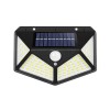 Felinar solar autonom pentru exterior, eMazing 100 LED, detectare la distanta, prindere pe perete, fara fire, iluminare pe 4 laturi