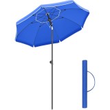 Umbrela de plaja si terasa SONGMICS, 160 cm, UPF 50+, albastra