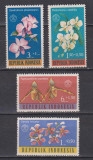 INDONEZIA 1962 FLORA MI. 376-379 MNH, Nestampilat