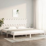 VidaXL Cadru de pat, alb, 200x200 cm, lemn masiv