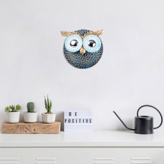 Decoratiune de perete, Owl 3, Metal, Dimensiune: 19 x 19 cm, Multicolor