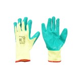 Manusi de lucru din bumbac cu latex galben-verde, marimea 10, Breckner Germany