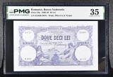 Bancnota Romania 20 lei 1927 decembrie, gradata PMG 35 VF