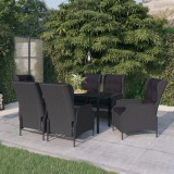 vidaXL Set mobilier pentru grădină, 7 piese, gri &icirc;nchis