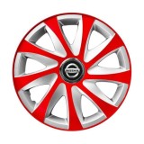Set 4 capace roti 14 inchi R14 Drift Rosu-Gri, Compatibil cu Nissan