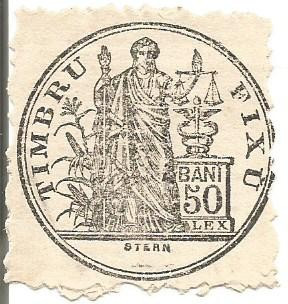 No(02) ROMANIA - timbru fix -timbru sec cca 1890 50 bani foto