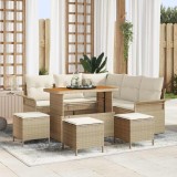 VidaXL Set de canapele pentru grădină 9 pcs Bej poliratan
