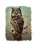 Cumpara ieftin Sticker decorativ, Bufnita, Maro, 85 cm, 6667ST