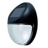Lampa solara LED de perete pentru exterior, IP44, autonomie 12 ore, neagra