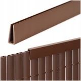 Profil mascare PVC maro pentru panou de gard, protectie margine, 100 cm