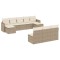 Set canapele de gradina cu perne, 10 piese, bej, poliratan