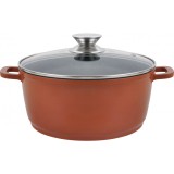 Cratita Grunberg din aluminiu cu ceramica, 4.5 l, 24 cm, capac din sticla