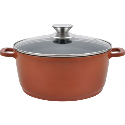 Cratita Grunberg din aluminiu cu ceramica, 4.5 l, 24 cm, capac din sticla foto