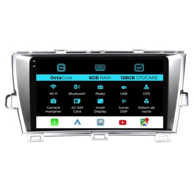 Navigatie Dedicata Toyota Prius W3 (2009-2015), 9Inch, 6Gb Ram, 128Gb Stocare, Carplay foto