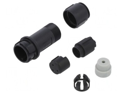Conector circular mufă tată 3 pini fără contacte pe cablu foto
