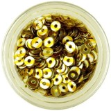 Paiete rotunde &icirc;n formă de disc - argintii cu dungi aurii, INGINAILS
