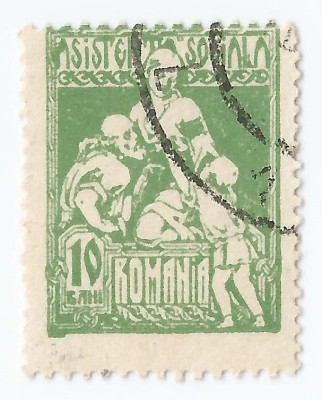 *Romania, LP VI.10a/1921, Asistenta sociala - Infirmiera, 10 bani, eroare, obl. foto